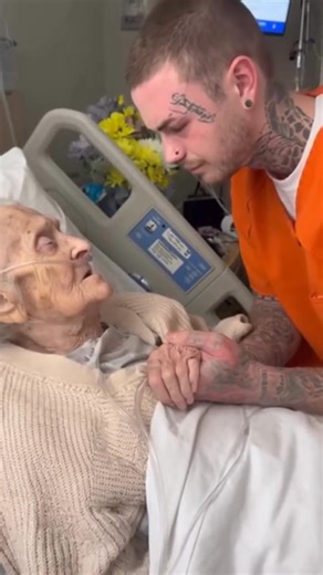 He walked in as a hardened inmate. But knelt down as a grandson making one last promise. For the last three years, 25-year-old Joey has been a number in the state correctional system, known for his quick temper and the face tattoos that told everyone to stay away. But to 91-year-old Eleanor, he was just her "Joey-bear," the little boy she had raised when his parents couldn't. She was the only person who ever answered his collect calls, the one who never judged him for the orange jumpsuit. Then, 