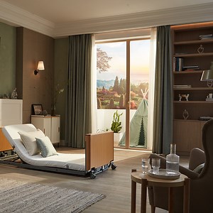 [Hot Item] Electric Hospital Bed with Premium Wooden Design and Adjustable Features