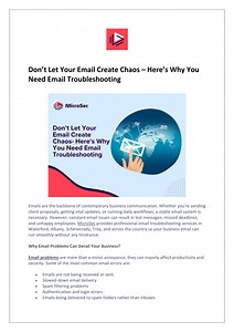 Don’t Let Your Email Create Chaos – Here’s Why You Need Email Troubleshooting - SlideServe
