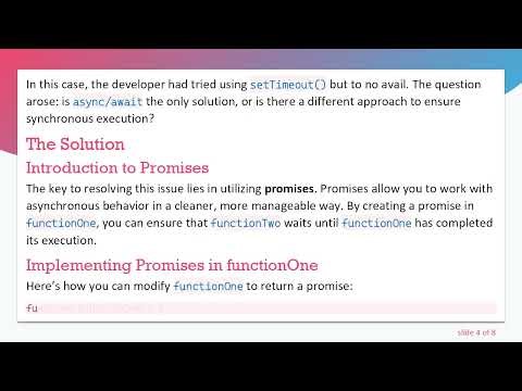 Wait for One Function to Finish Before Executing the Next in JavaScript