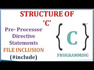 Structure of 'C' Program | Part -2 | Pre Processor Directive Statement | File Inclusion | #include