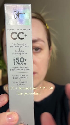 🤍IT Cosmetics CC Cream Full Coverage Color Correcting Foundation with SPF 50 What it is: The #1 SPF foundation in America* is a full-coverage foundation, hydrating & anti-aging serum, and SPF 50 sunscreen in one—now in extended shades. Coverage: Full Finish: Natural Formulation: Cream SPF: SPF over 30 Skin Type: Normal, Dry, Combination, and Oily Highlighted Ingredients: -Hyaluronic Acid: Hydrates and plumps while minimizing the look of fine lines & wrinkles. -Niacinamide: Minimizes the look of
