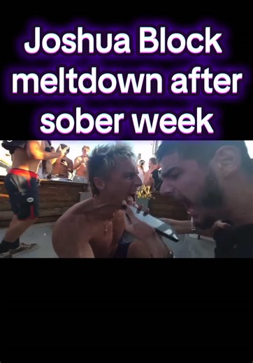 Joshua Block meltdown after completing sober week with Tony #joshuablock #crashout #worldoftshirts #meltdown #crying Josh Block crash out on 4th of July in California before getting arrested TikTok video clips from Worldoftshirts live stream