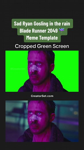 Sad Ryan Gosling Blade Runner 2049 Green Screen Meme Template - Croppe...