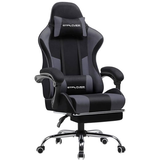 Check The Home Depot's Q&A Before Buying: ComHoma Gaming Chair Fabric Computer Chair with Footrest Height Adjustable Game Chair, Gray