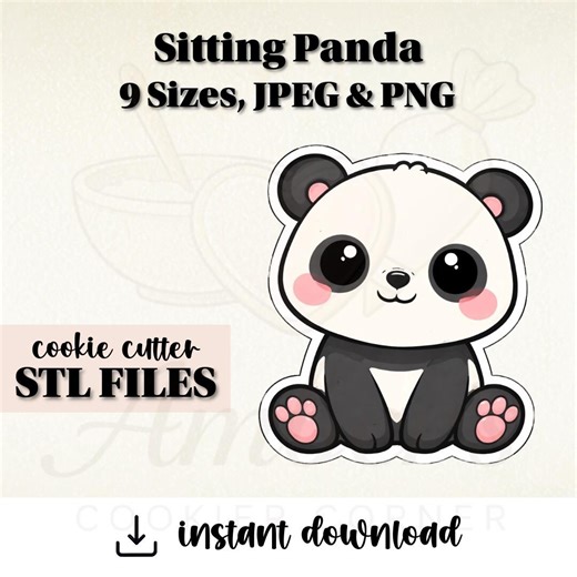 Sitting Panda Cookie Cutter STL – 3D Printer File Digital Download - Etsy