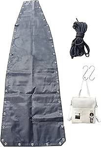 Hanging Lounge Chair Chaise Lounger Replacement Mesh and Rope, Hook and Stylish Storage White Bag Included