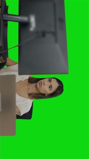 Businesswoman working on a computer, green screen 4k #greenscreen #shorts #short
