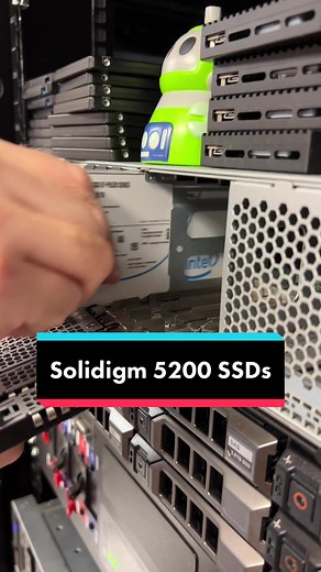 Brand new Solidigm 5200 7.68TB enterprise SSDs in for testing. #ssd #data #storage #datacenter #tech #techtok #storagereview