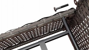 JOYSIDE Wicker Patio Outdoor Lounge Chair Swivel Rocking Chair with Red Cushions M72-RED-THD