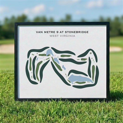 VanMetre 9 at Stonebridge, WV | Golf Course Map, Golf Map, Golfer Gift For Him, Scorecard Layout, Golfer Boyfriend Gift, Art Print Decor