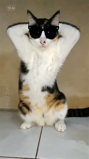 kucing lucu joget viral #cat #kucingbelangtiga