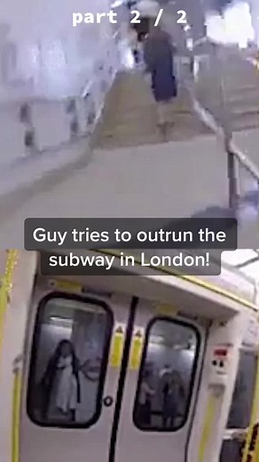 Could you outrun the subway? #underground #fyp #london #challenge #subway #runningman