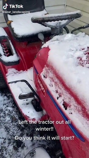 Should I try to get it started?!?#snowseaosn #lawncare #land #lawntok
