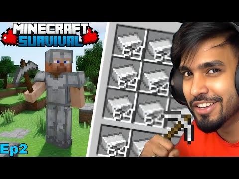 Minecraft Survival Series Hindi | Episode 2 | Complete Iron Armor & Tools