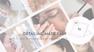 Conair Lighted Makeup Mirror, LED Vanity Mirror, 1X/5X Magnifying Mirror, Foldable with Case, Battery Operated and Rechargeable in White