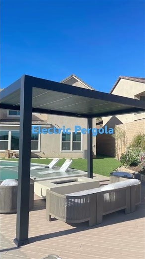 Electric Pergola， Motorized Roof System，Sun and Rain Protection，Easy Operation，Modern Design.