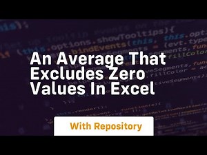 an average that excludes zero values in excel