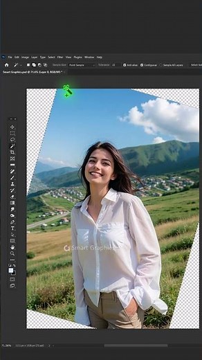How to straighten photo Photoshop Short Tutorial
