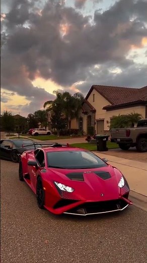 Unleashing the Beast: Riding the Red Lamborghini in Style 🔥💨 #SupercarVibes