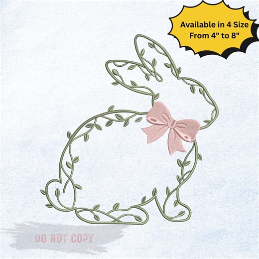 Floral Outline Bunny Embroidered Shirt, Easter Rabbit With Flowers Tee, Spring Bunny Embroidery Shirt, Cute Easter Gift - Etsy