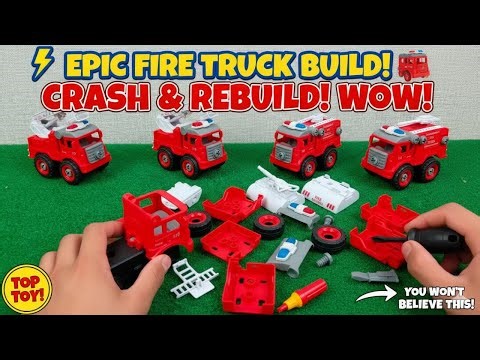 ⚙️ DIY Toy Fire Truck Assembly! Ultimate Kids' Challenge!