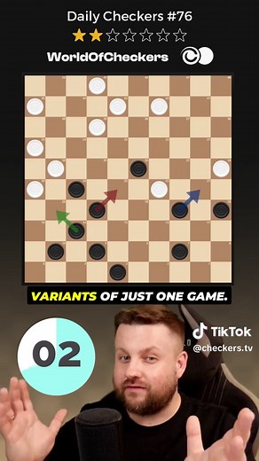 Do you see it instantly? 👀 ⚪⚫ ⭐2/7 | Daily Checkers #76