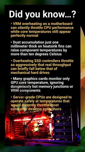 PC overheating: invisible hotspots, throttling behavior and component damage risks