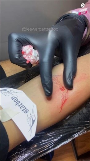 Red Ink Passion – Bold & Beautiful Tattoo #tattoo #viralvideo