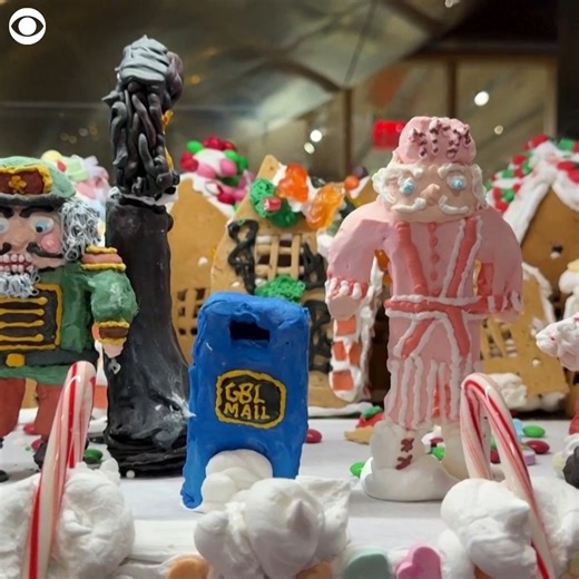 GINGERBREAD VILLAGE: Hundreds of gingerbread structures are on display as part of a giant gingerbread village in New York City. Gingerbread Lane showcases 720 buildings, including a pumpkin spice latte shop, bagel shop, subway station, and yellow taxi. Former executive chef Jon Lovitch said its his 30th year creating the display and holds the Guinness World Record for previously making a gingerbread village containing 1,251 structures. | CBS Newspath | Facebook