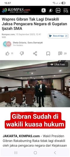 gibran sudah diwakili kuasa hukum