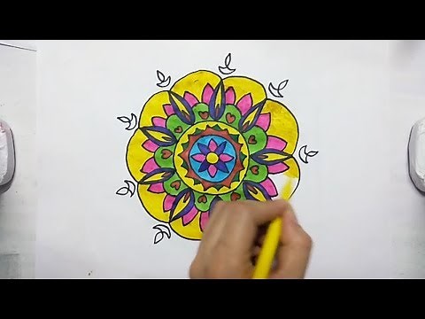 Rangoli drawing for kids | step by step drawing tutorial