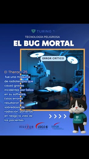 El bug del Therac-25 es una de las historias más brutales en la historia del software. Una máquina médica que, por fallas de programación y falta de testing, aplicó radiación letal a pacientes. En sistemas críticos, un error no solo rompe una app… puede romper vidas. Por eso la profesión del tester es tan importante. ¿Querés aprender a detectar errores antes de que importen? Formate en testing. Formate en TuringTI. #Testing #QA BugStories Therac25 HistoriasDeTerror SoftwareFails QAEngineers Radi