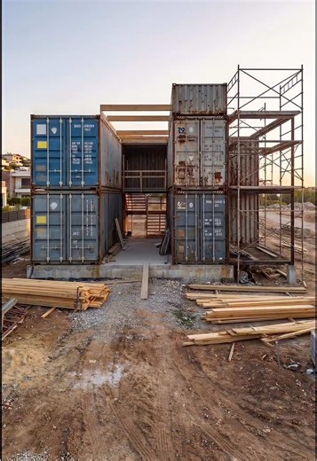 Innovative Industrial Villa: Living in Shipping Containers