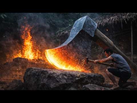 What Happens When You Try Forging an Axe the Oldest Way Possible? | by ‪@PrimitiveSkillsnet‬