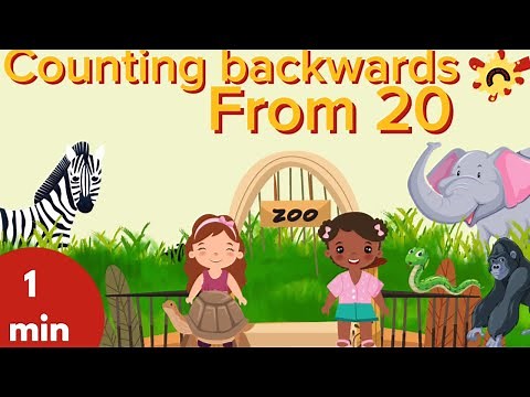 Counting backwards from 20 for kids | Kids counting learning video | Count down to 0 | Count by 1s
