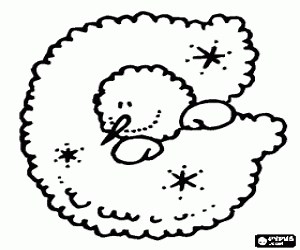 The snowman and the letter G coloring page printable game