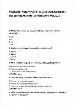 Mississippi Notary Public TEST BANK 2025 2026 The Ultimate Study Guide With Practice Exam