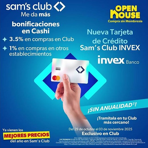Apply for your new INVEX Sam's Club credit card