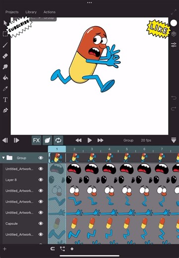 Toonsquid 2.0- Simple Run Cycle #toonsquid #runcycle #procreatedreams #animationtips