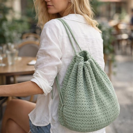 Crochet Backpack Pattern PDF, Drawstring Bag, Boho Summer Style (easy Skill Level) - Etsy