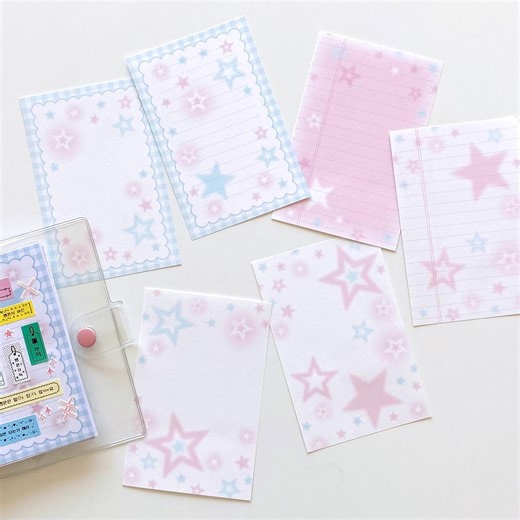 Cute Star Planner Inserts Set – A6 A7, Unpunched, Lined & Patterned - Etsy