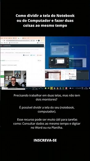 Como dividir a tela do Notebook ou do Computador