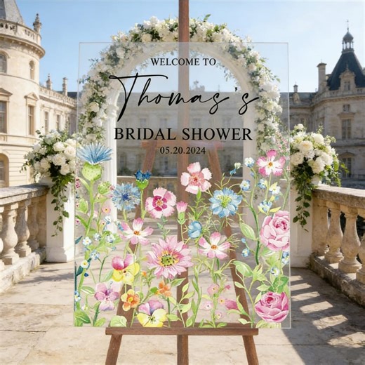 Acrylic Wedding Sign, Bridal Shower Welcome Sign, Wildflower Love in Bloom Bridal Shower Welcome Sign, Wildflower Bridal Shower Welcome Sign - Etsy