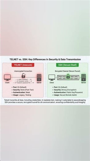 TELNET vs SSH (Super Simple!) #shorts #networking