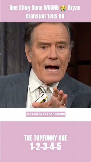 Bee Sting Gone WRONG 😭 Bryan Cranston Tells All #shorts #viral #funny #comedy #celebrity