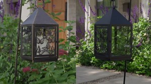 Luminara - Outdoor Decorative Lantern & Shepherd's Hook - Black - Pack of 1-6x11.5 - Weatherproof Metal & Glass Construction - Battery-Free Design