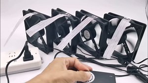 Delinx 36W 12V PC Fan Power Supply,4 Cooling Fan Speed Controller,100-240vAC to 3-12vDC Adjustable 3A Power Adapter,with Fan Splitter Cable,DC Female to 4 x 3/4 Pin, Multi-Functional