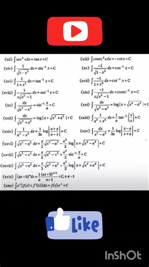 Integration Formulas