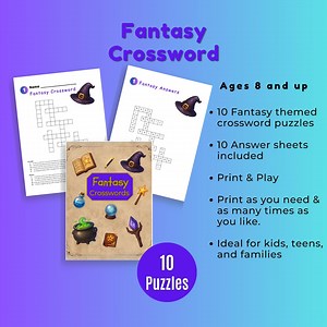 Fantasy Crossword Puzzles: Printable Games for Kids (PDF Download) - Etsy UK